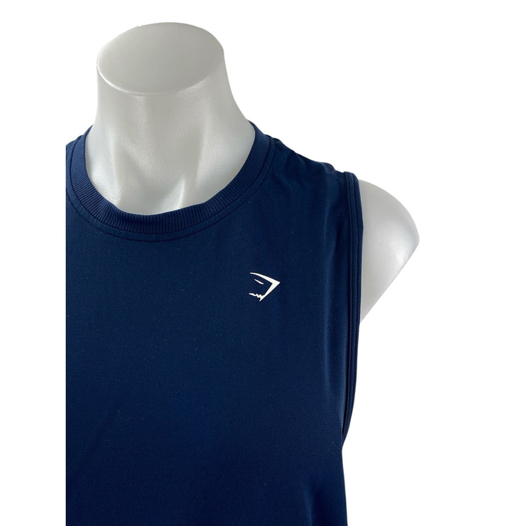 Gymshark Women's Blue Crewneck Sleeveless Activewear Muscle Tee Tank Top Size L