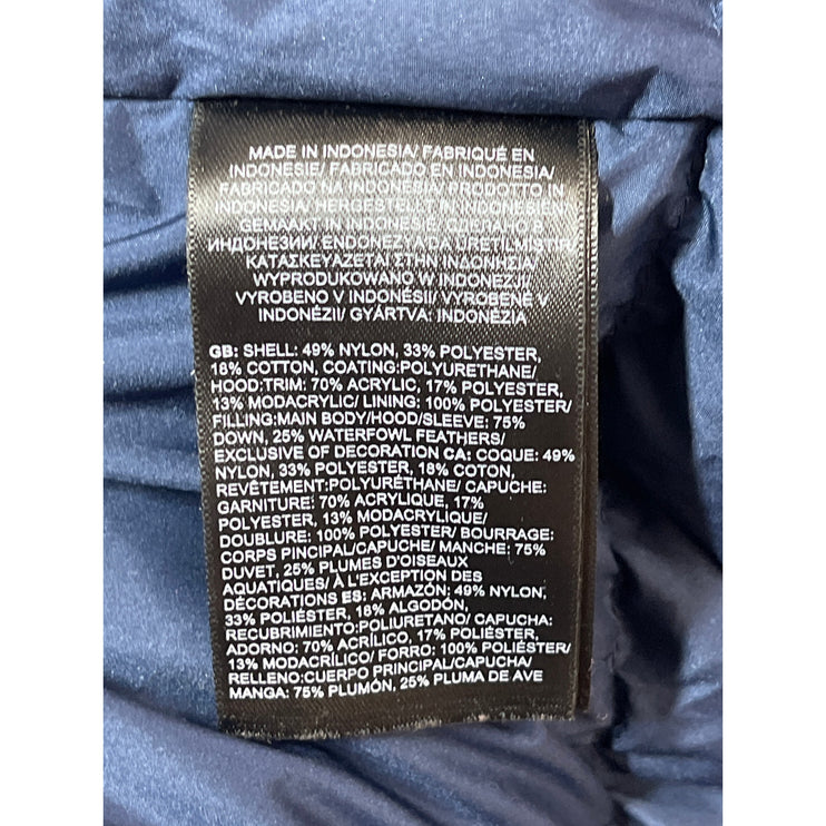 The North Face New Outer Boroughs Blue Faux Fur Hooded Parka Coat Jacket Size M