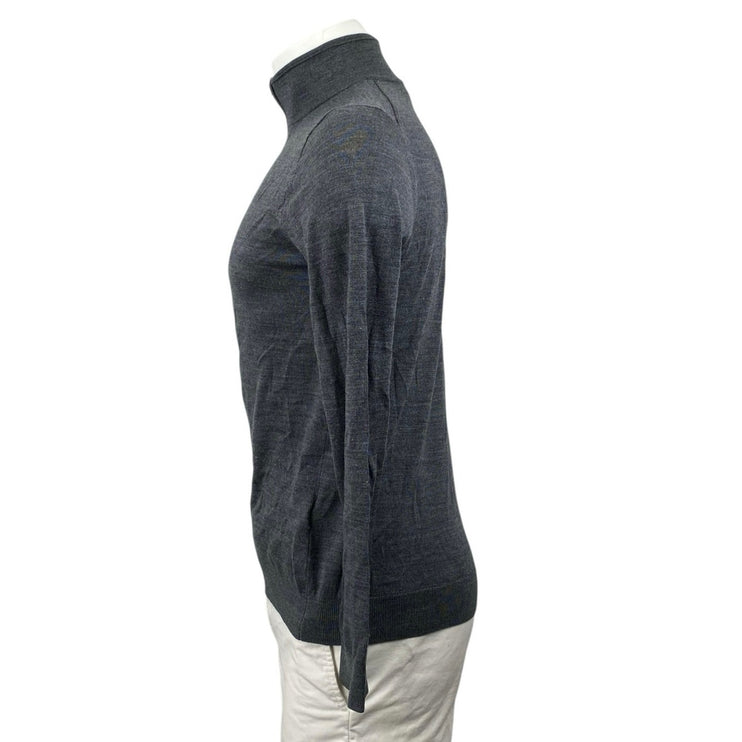 Reiss Men's Gray Turtleneck Long Sleeve 1/4 Zip Sweatshirt Sweater Top Size S