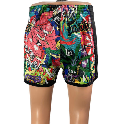 Fairtex x URFACE Men's Multicolor High Rise Graphic Print Kickboxing Shorts Sz L