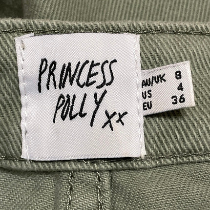 Princess Polly Green High Rise Pockets Wide Leg Baggy Denim Jeans Cargo Pants 4