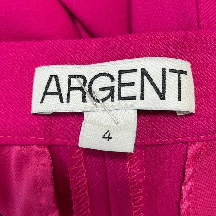 Argent Women's Pink Fuchsia High Rise Straight Wide Leg Baggy Trousers Pants 4