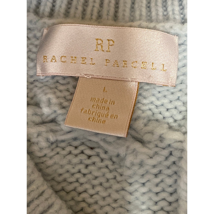 Rachel Parcell Women's Baby Blue Pastel Cable Knit Long Sleeve Sweater Top Sz L