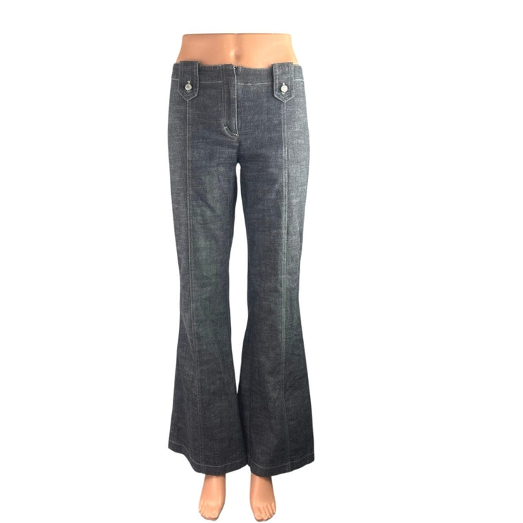 Staccato Paper Bag Gray High Waisted Wide Leg Bootcut Flare Denim Jeans Pants 32