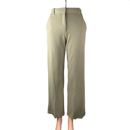 Aritzia Babaton Womens Beige Khaki Wool High Rise Wide Leg Trousers Pants Size 0