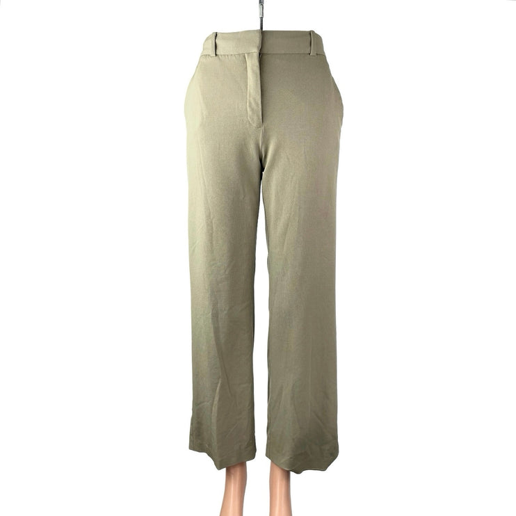 Aritzia Babaton Womens Beige Khaki Wool High Rise Wide Leg Trousers Pants Size 0