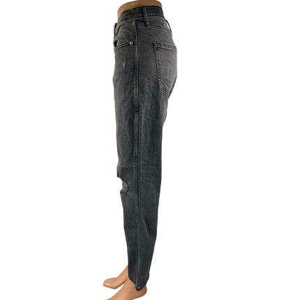 Gap Vintage Silm Women's Black High Rise Distressed Straight Leg Denim Jeans 31