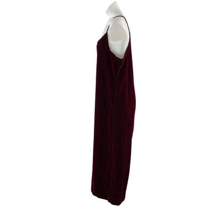 Wildfang Maroon Red Velvet Velour Sleeveless Camisole Wide Leg Romper Jumpsuit M