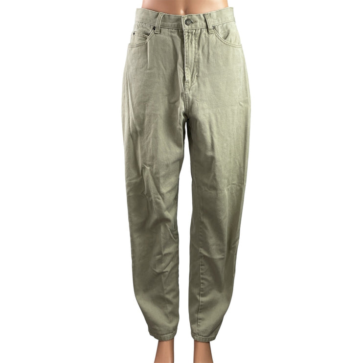 Gap Womens Olive Green High Waisted Tapered Wide Leg Baggy Denim Jeans Pants 10L