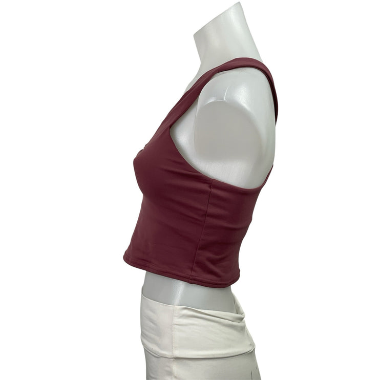 Alo Yoga Womens Red Sleeveless Racerback Workout Yoga Sports Bra Crop Tank Top S