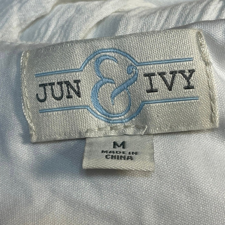 Jun & Ivy White Floral Embroidered Sleeveless Boho Cami Tank Mini Dress Size M