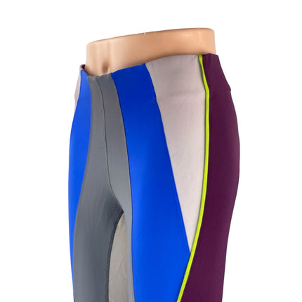 Women's Color Block Mid Rise Skinny Yoga Athletic Activewear Leggings Pants Sz S