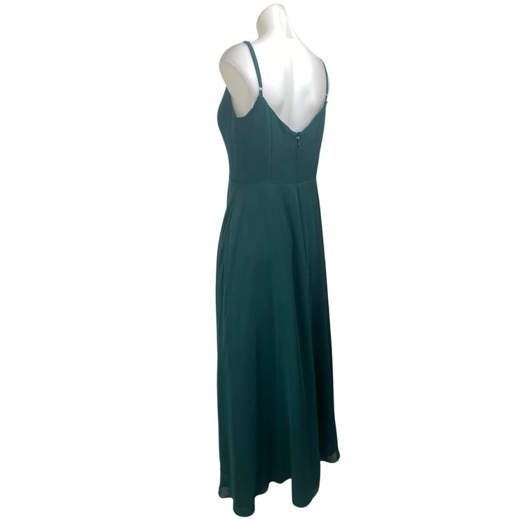Azazi Blue Sleeveless V Neck A Line Bridesmaid Gown Cami Maxi Dress Size M