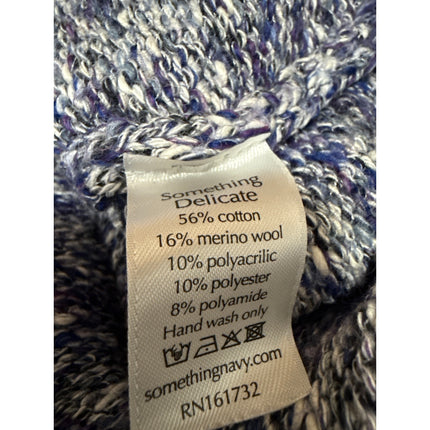 Something Navy Women's Blue 100% Merino Wool Long Sleeve Sweater Top Size M