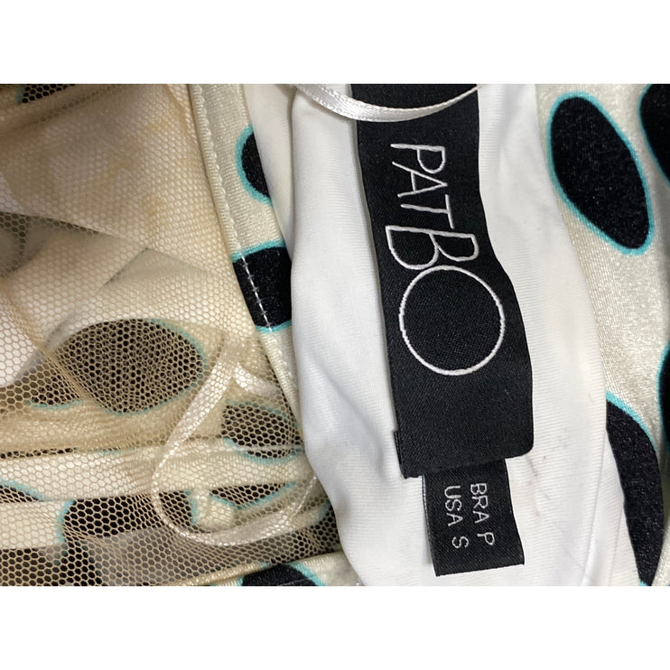 PatBO Bossa Dalmatian Polka Dot Cut Out Long Sleeve Maxi Flare A-Line Dress Sz S