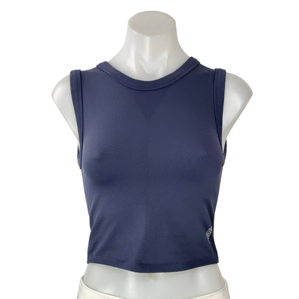 Free People Women's Blue Sleeveless Activewear Athletic Yoga Crop Tank Top Sz M