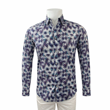 Ted Baker Men's Multicolor Leaf Casual Long Sleeve Button Down Shirt Top Size M