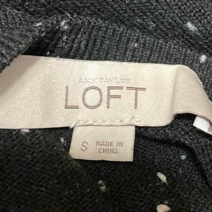 Ann Taylor Loft Black Speckled 3/4 Sleeve Knee Length Shift Sweater Dress Size S