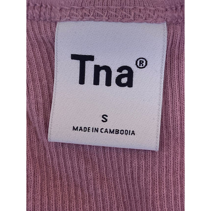 Aritzia TNA Pink Sculpt Ribbed Knit Sleeveless Scoop Cami Tank Crop Top Size S