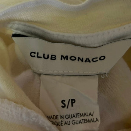 Club Monaco Women's Yellow White Striped Short Sleeve T Shirt Tee Top Size S