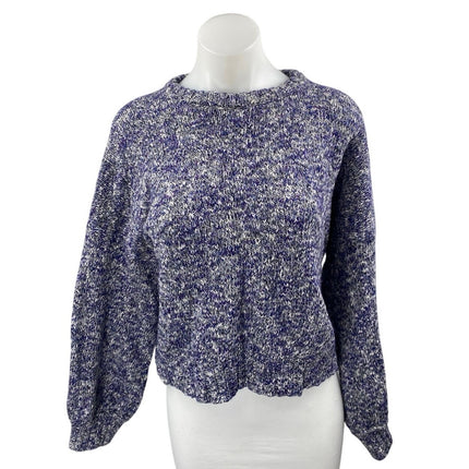Something Navy Women's Blue 100% Merino Wool Long Sleeve Sweater Top Size M