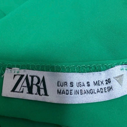 Zara Green Sleeveless Square Neck Open Back Cami Camisole Tank Bodysuit Top Sz S