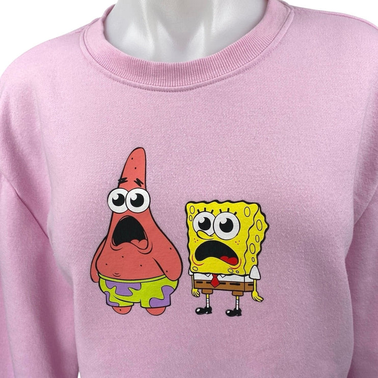Nickelodeon Pink Spongebob Squarepants Long Sleeve Fleece Sweatshirt Top Size L