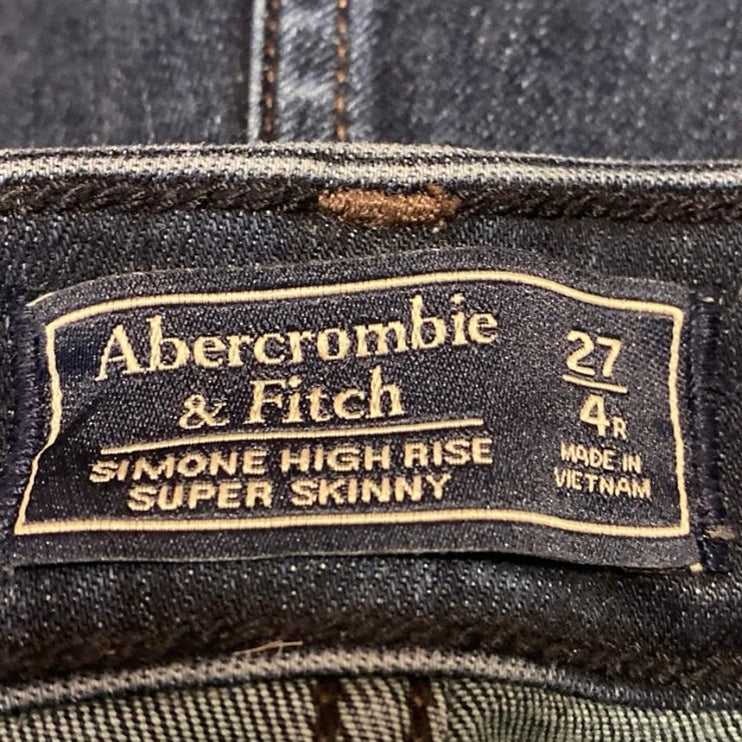 Abercrombie & Fitch Simone Blue High Rise Super Skinny Denim Jeans Pants Size 27