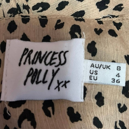 Princess Polly Luka Tan Animal Print Sleeveless Cami Camisole Crop Tank Top 4
