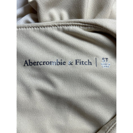 Abercrombie & Fitch Beige Khaki Colorblock Cutout Ruched Mini Bodycon Dress ST