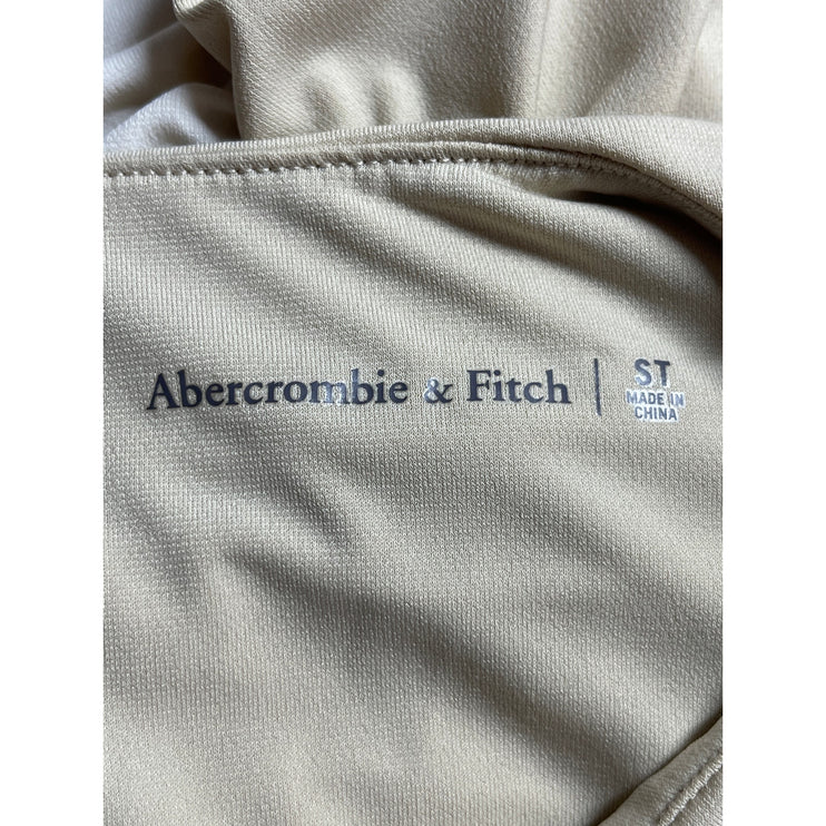 Abercrombie & Fitch Beige Khaki Colorblock Cutout Ruched Mini Bodycon Dress ST