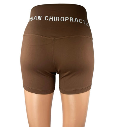 Urban Chiropractic Women's Brown High Waist Athletic Activewear Biker Shorts S