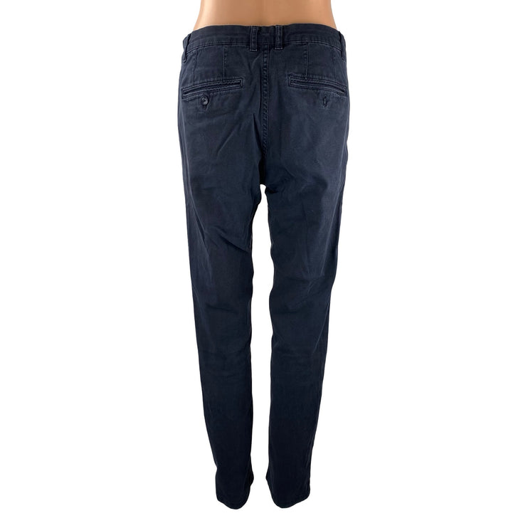 Zara Men's Navy Blue High Rise Tapered Straight Chino Denim Jeans Pants Size 30