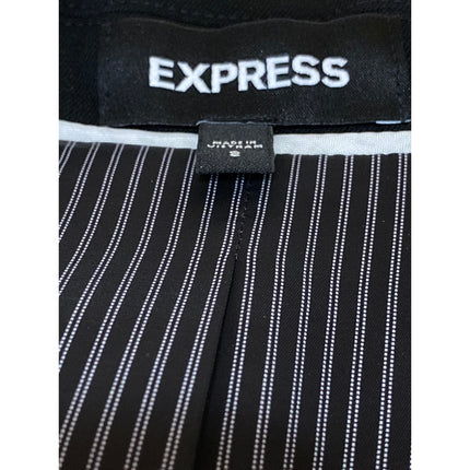 Express Women's Black Long Sleeve Notch Collar One Button Blazer Coat Jacket S