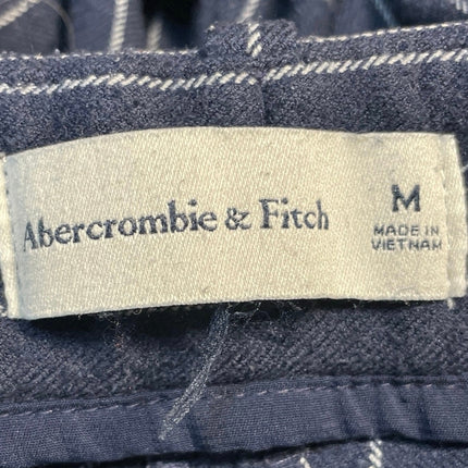 Abercrombie & Fitch Womens Navy Blue Striped High Rise Wide Leg Trousers Pants M