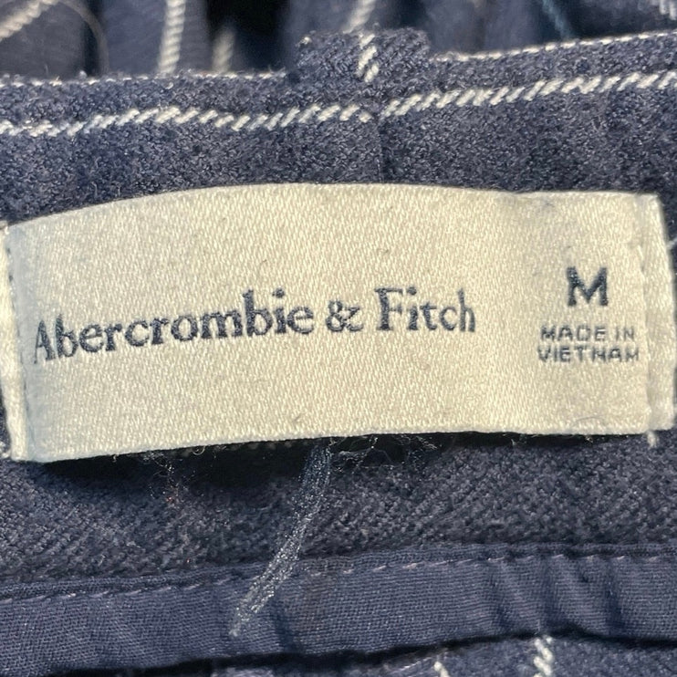 Abercrombie & Fitch Womens Navy Blue Striped High Rise Wide Leg Trousers Pants M