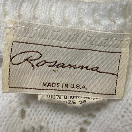 Rosanna Women's White Long Sleeve Open Knit Button Up Cardigan Sweater Top 6