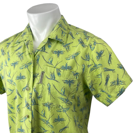 Columbia Men's Green Firefly Graphic Pocket Short Sleeve Button Up Shirt Top M