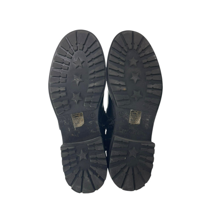 Kurt Geiger Stinger Womens Black Leather Buckle Strap Moto Biker Boots 40 US 9.5