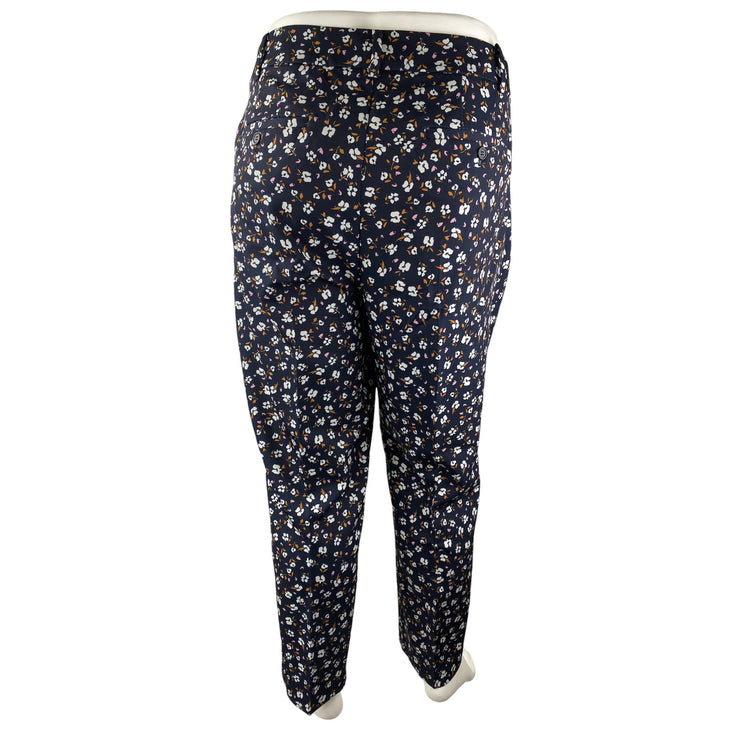 NEW Eloquii Women's Multicolor Floral High Rise Pocket Skinny Trousers Pants 20