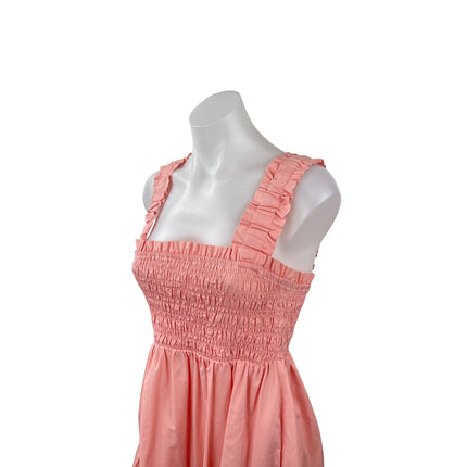 Abercrombie & Fitch Pink Sleeveless Smocked Tiered Mini Tank A-Line Dress Size M