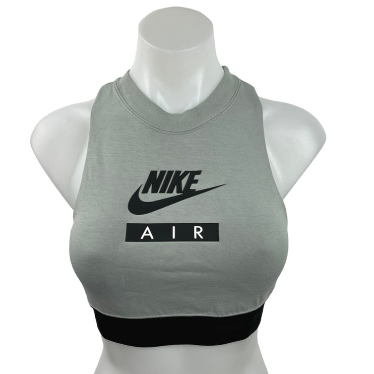 Nike Air Gray Sleeveless Racerback Knit Sports Activewear Tank Crop Top Size XS