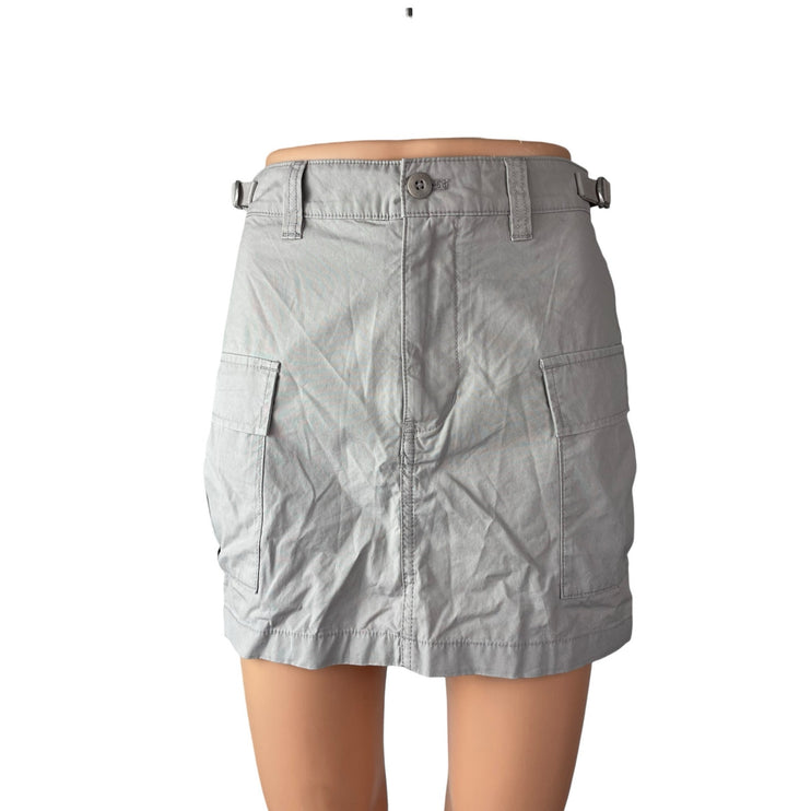 NEW Aritzia TNA Soft Supply Gray Mid Rise Mini Straight Utility Cargo Skirt Sz 2