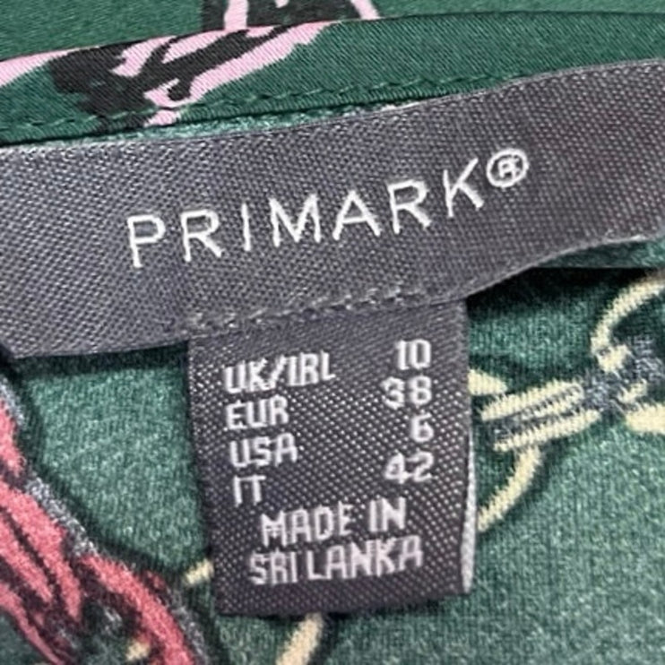 Primark Green Silk Satin Chain Bandana Cowl Scarf Camisole Tank Mini Dress Sz 6