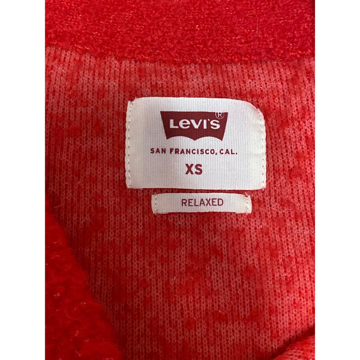 Levi's Coit Boxy Red Wool V Neck Sleeveless Button Down Cardigan Sweater Top XS