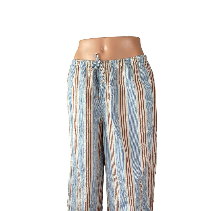 Urban Outfitters Women's Stripes High Rise Palazzo Wide Leg Trousers Pants Sz M