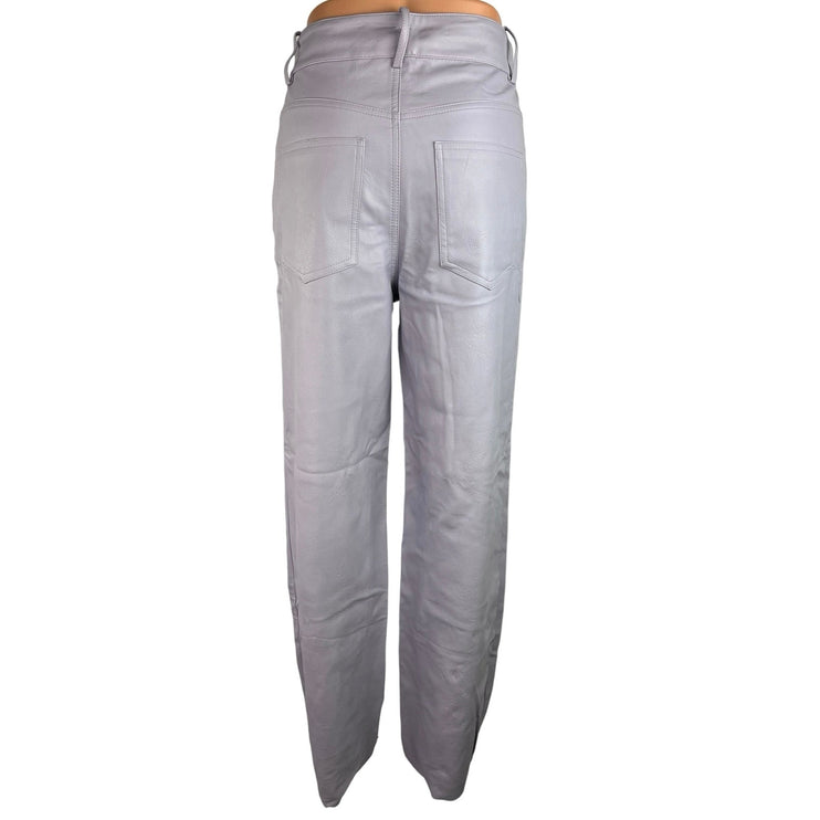 Zara Light Purple High Waist Straight Leg Stretch Pockets Casual Ankle Pants S