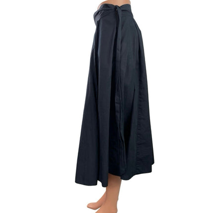 Escada Women's Black Wrap High Waist Ruffles Midi Maxi Flared A-Line Skirt 36