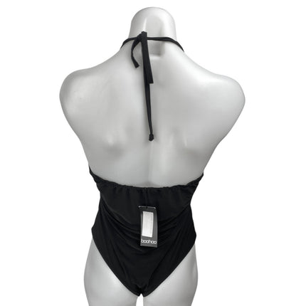 NEW Boohoo Black Sleeveless Halter Tie Neck Cami Camisole Bodysuit Tank Top 10