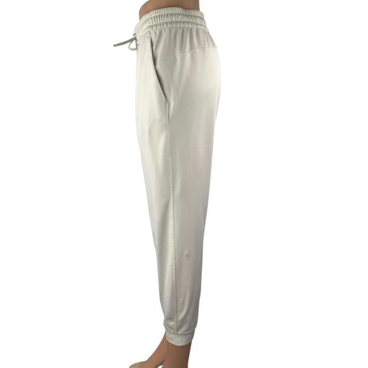 Lululemon Soft Jersey Classic Fit Women White Athletic Jogger Sweat Pants Size 6